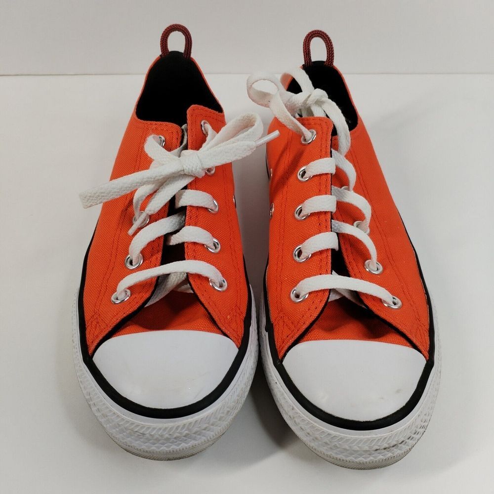 Converse All Star Low Top Chuck Taylor Neon Orange Fiery‎ Coral Women's Size 2